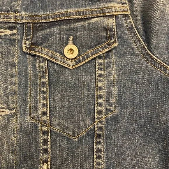 Adriano Goldschmied AG Distressed Denim Jacket Blue XS - Picture 8 of 9